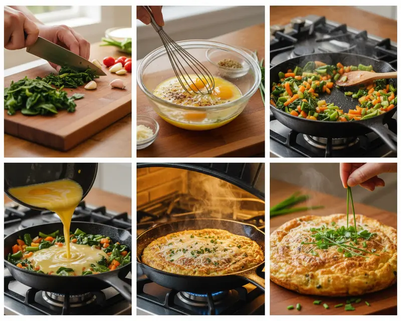 Wilted Vegetable Frittata Rescue Formula 3 cooking process