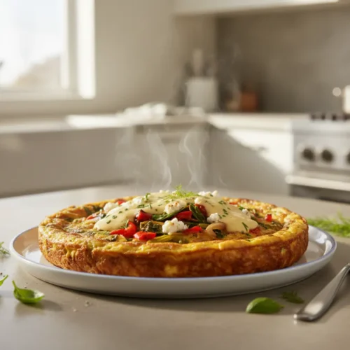 Beautiful plated Wilted Vegetable Frittata Rescue Formula