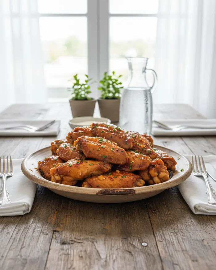 Crispy Air Fryer Chicken Wings 4 final plated dish