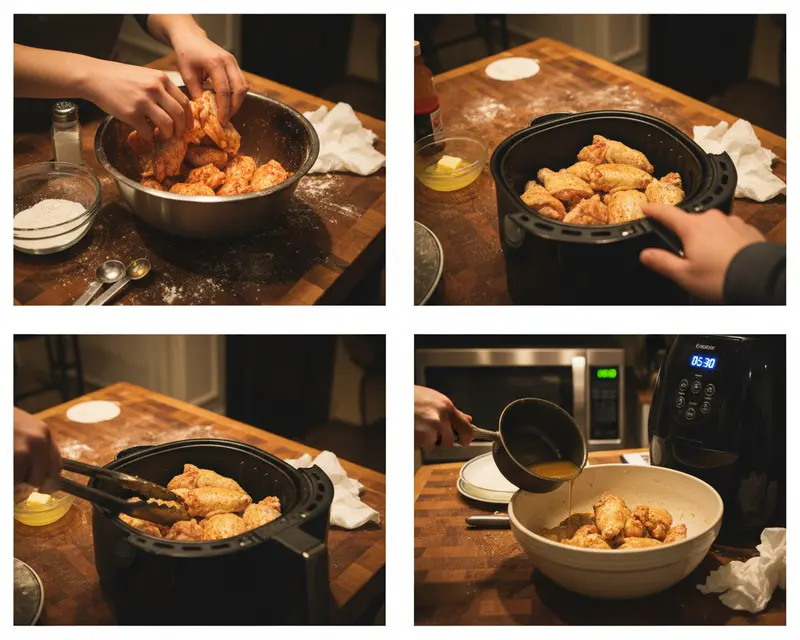 Crispy Air Fryer Chicken Wings 3 cooking process