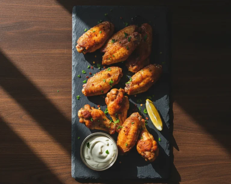 Beautiful plated Air Fryer Chicken Wings