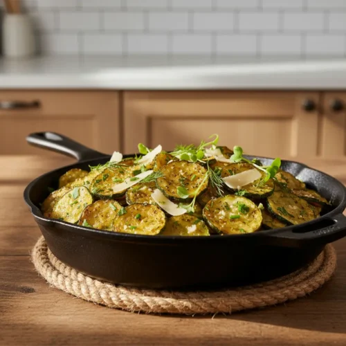 Beautiful plated Air Fryer Zucchini Chips