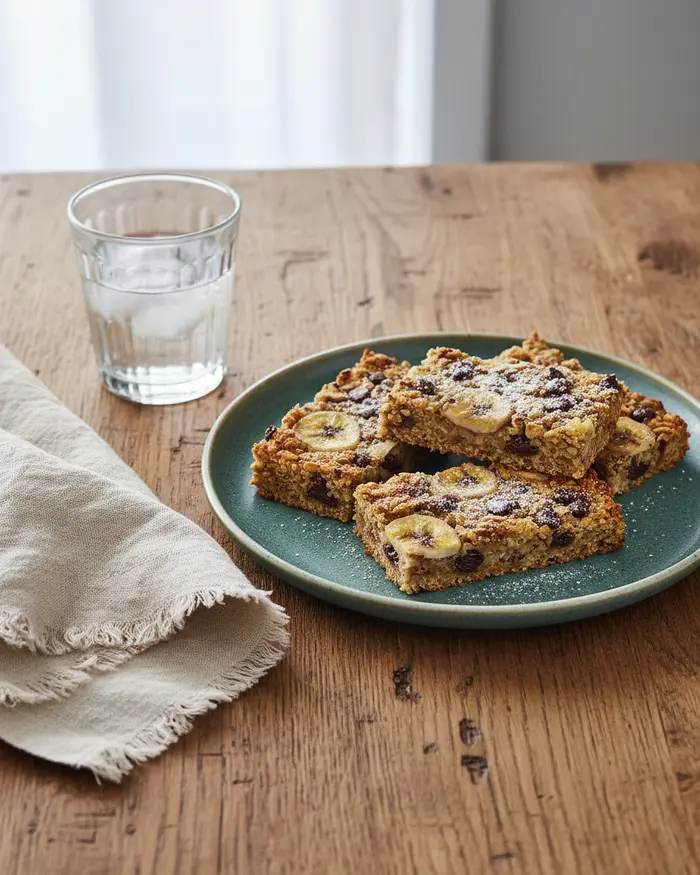 Healthy Banana Oatmeal Bars Recipe 3 final plated dish