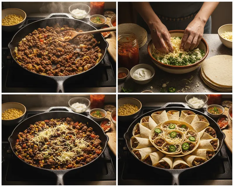 One-Pan Beef Burrito Skillet Recipe 3 cooking process