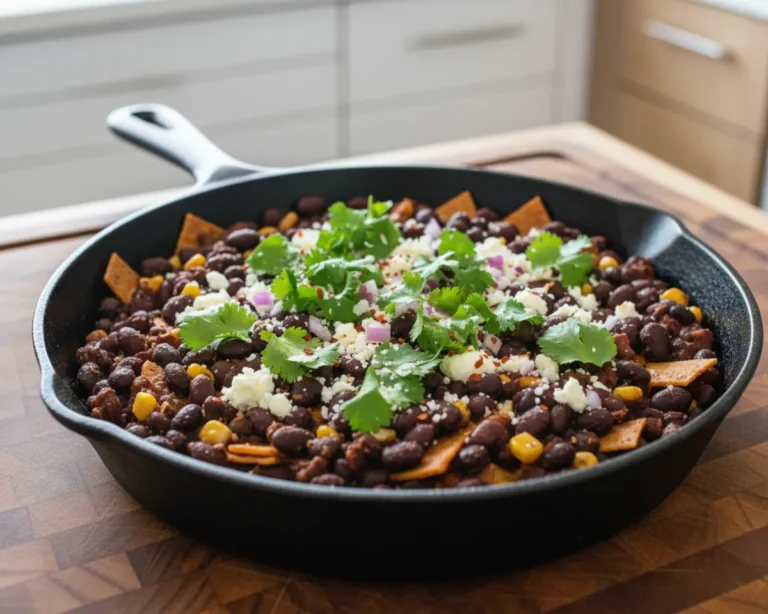 Beautiful plated Black Bean Taco Skillet