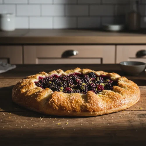 Beautiful plated Blackberry Galette