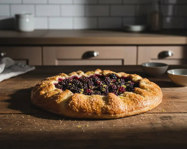 Beautiful plated Blackberry Galette