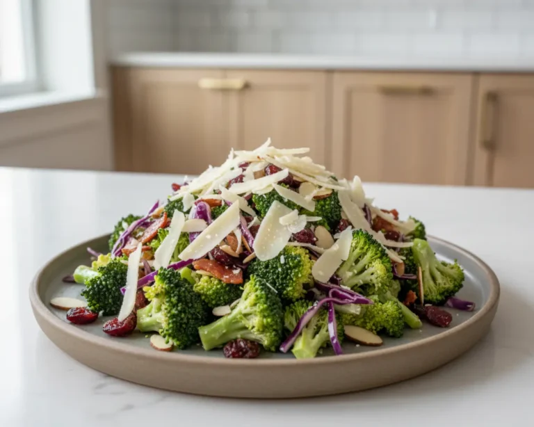 Beautiful plated Broccoli Crunch Salad