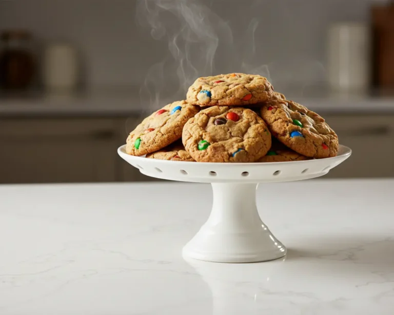 Beautiful plated Brown Butter M&M Cookies