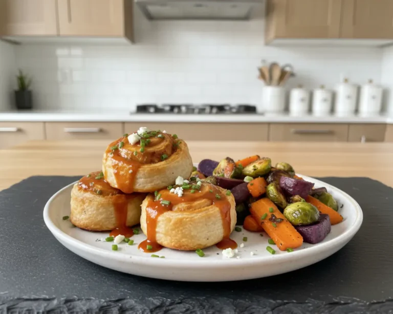 Beautiful plated Buffalo Chicken Roll-Ups