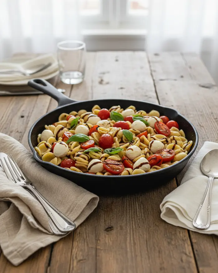 Easy Caprese Pasta Salad 4 final plated dish