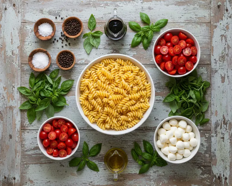 Easy Caprese Pasta Salad 2 ingredients