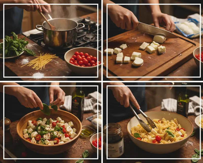 Easy Caprese Pasta Salad 3 cooking process