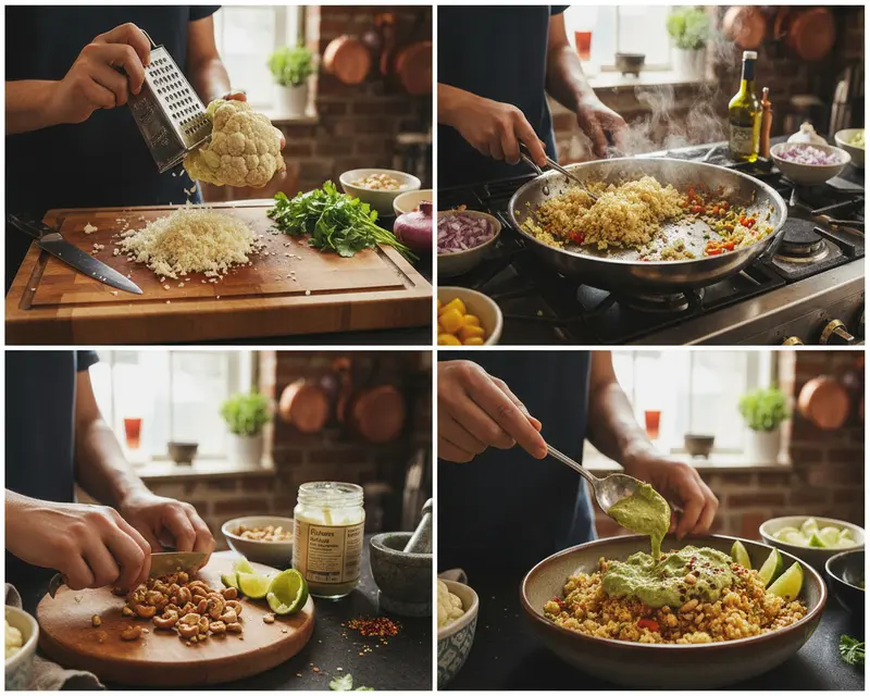 Healthy Cauliflower Rice Bowl Recipe 3 cooking process