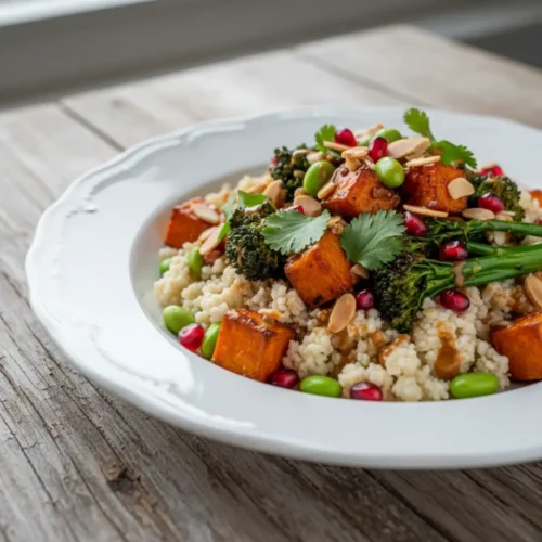 Beautiful plated Cauliflower Rice Bowl