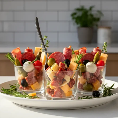 Beautiful plated Charcuterie Cups