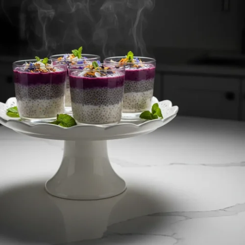 Beautiful plated Chia Pudding Cups