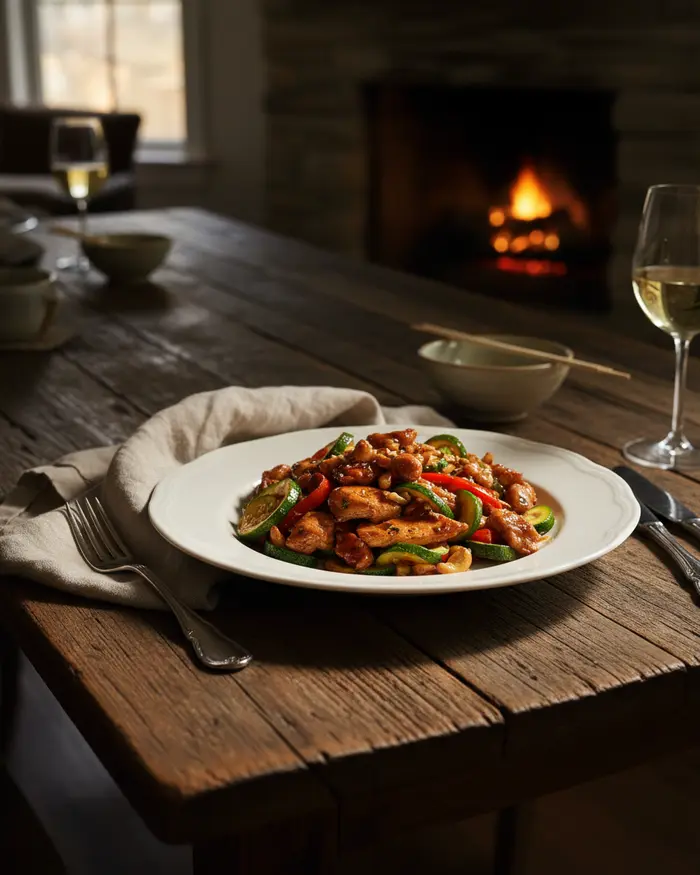 Easy Chicken Zucchini Stir Fry 4 final plated dish