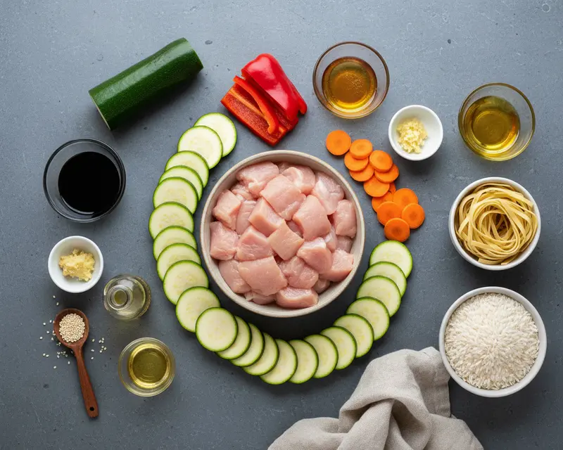 Easy Chicken Zucchini Stir Fry 2 ingredients