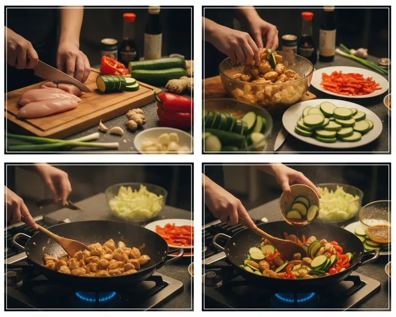 Easy Chicken Zucchini Stir Fry 3 cooking process