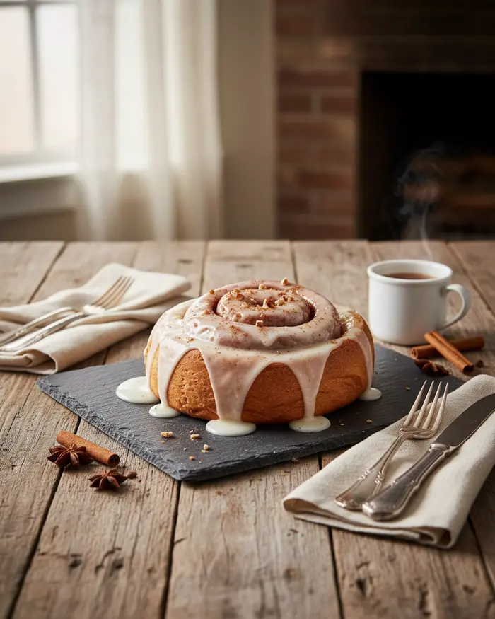Cinnamon Roll from Scratch Recipe 4 final plated dish