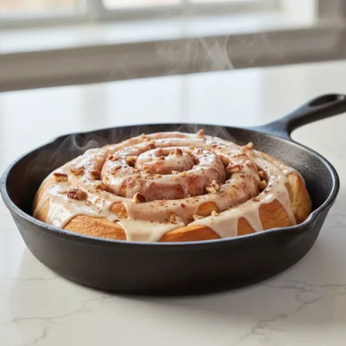 Beautiful plated Cinnamon Roll from Scratch
