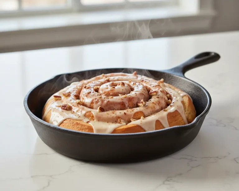 Beautiful plated Cinnamon Roll from Scratch