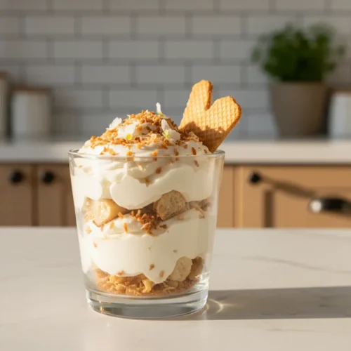 Beautiful plated Coconut Icebox Cake