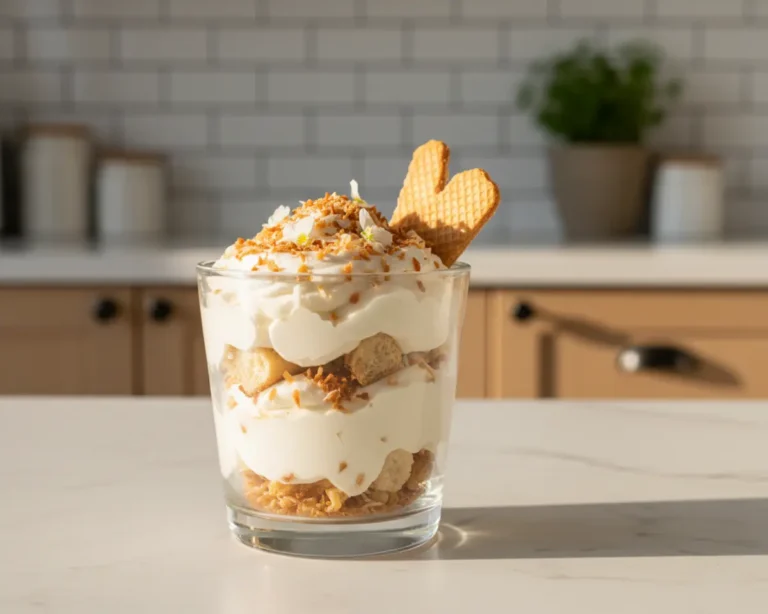 Beautiful plated Coconut Icebox Cake