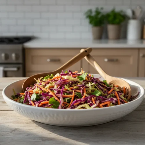 Beautiful plated Coleslaw for Tacos
