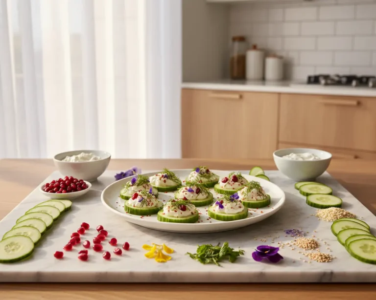 Beautiful plated Cucumber Bites