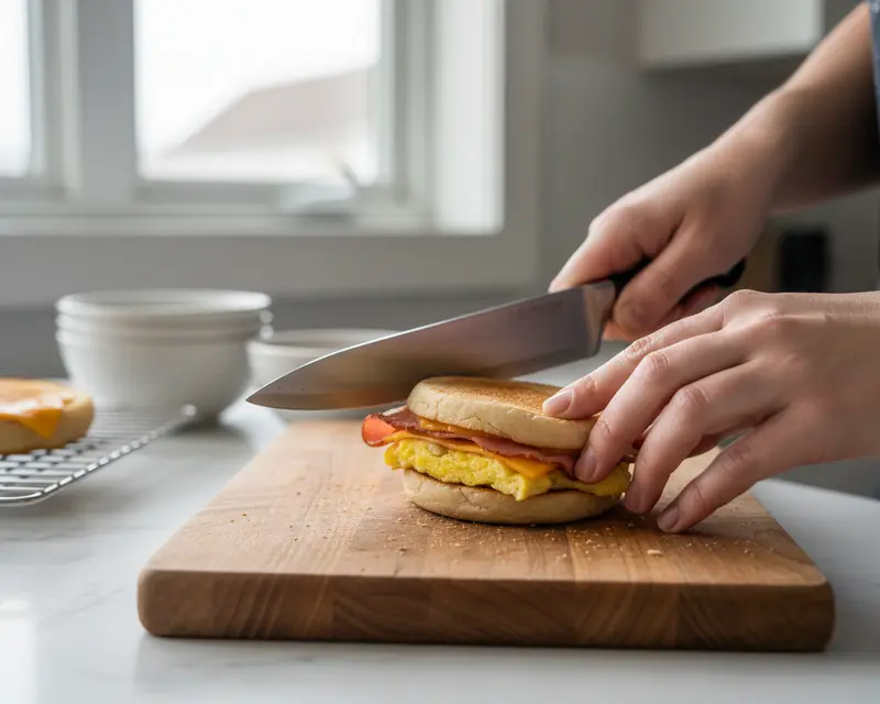 Freezer Breakfast Sandwiches Recipe 3 cooking process