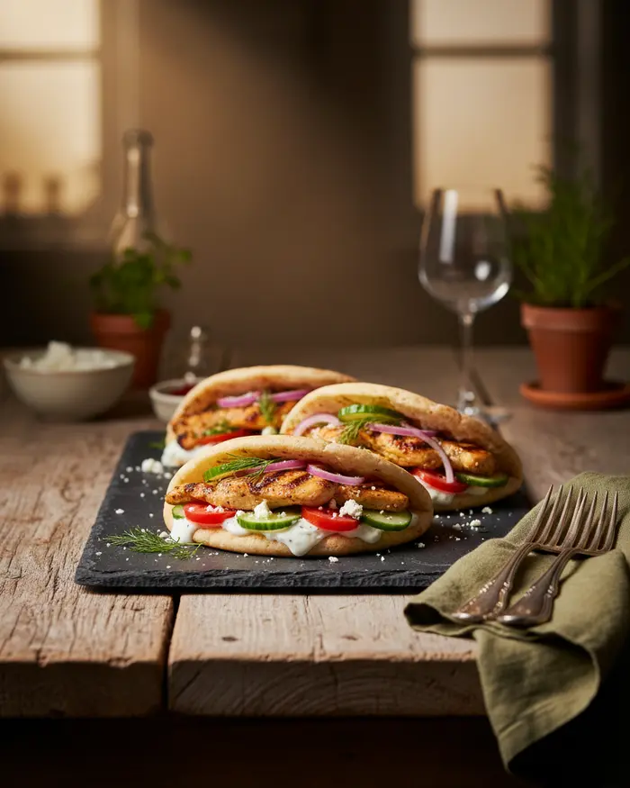 Greek Chicken Pita Pockets Recipe 4 final plated dish