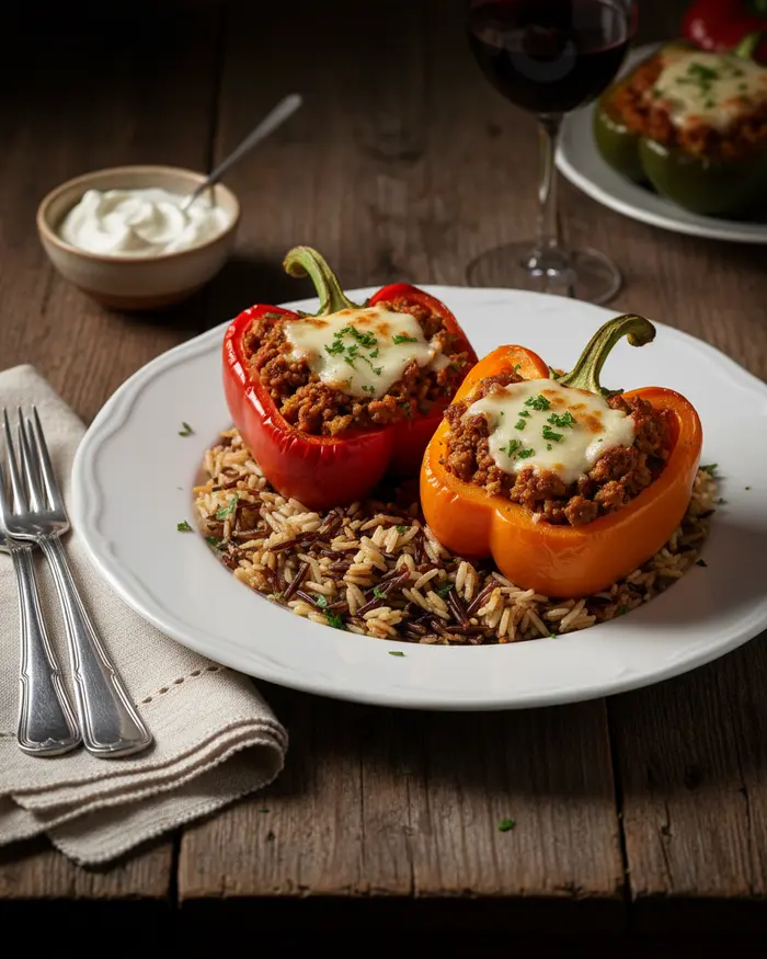 Ground Turkey Stuffed Peppers Recipe 4 final plated dish