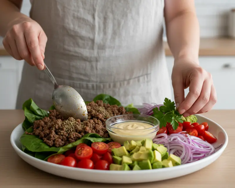 Healthy Burger Bowls 3 cooking process