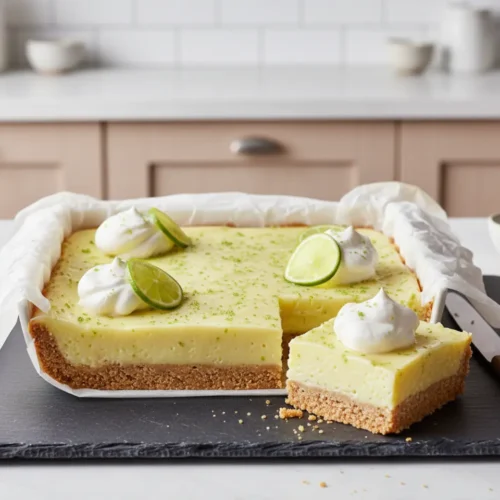 Beautiful plated Key Lime Pie Bars