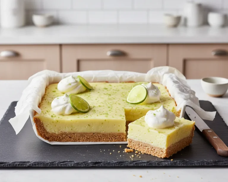 Beautiful plated Key Lime Pie Bars