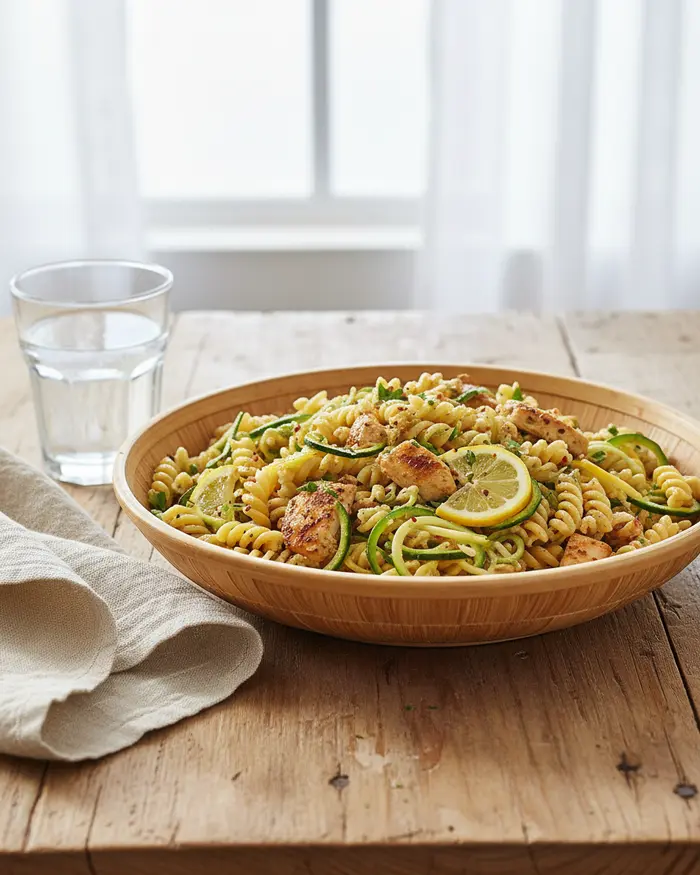 Easy Lemon Garlic Chicken Pasta 4 final plated dish