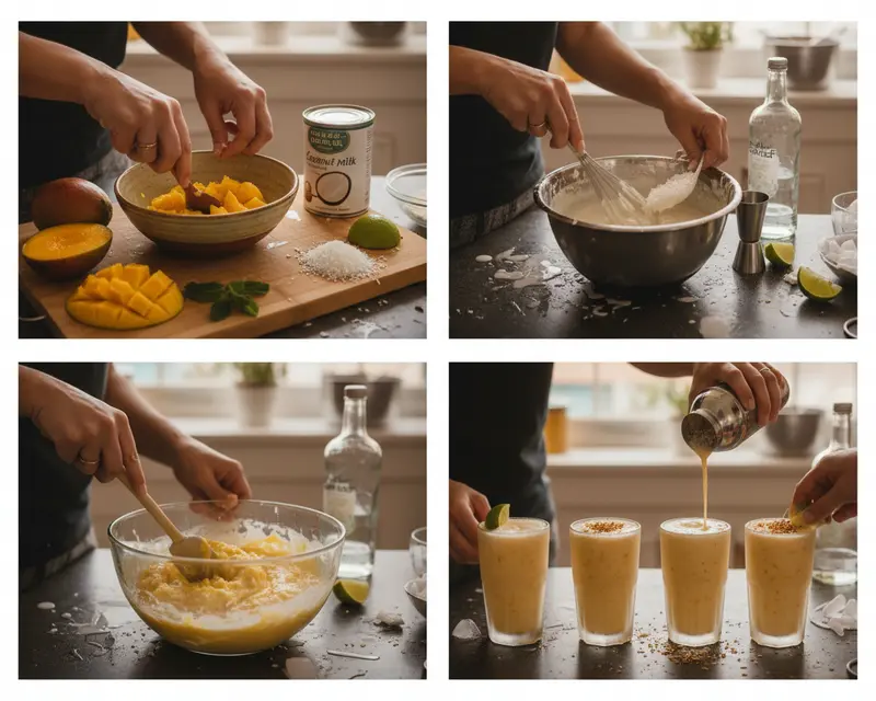 Tropical Mango Coconut Cocktail 3 cooking process