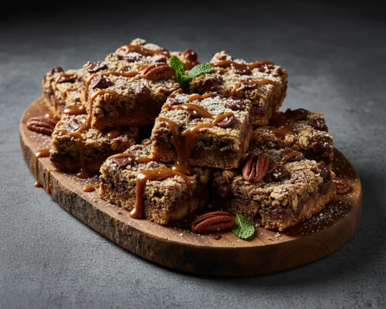 Beautiful plated Oatmeal Chocolate Chip Bars