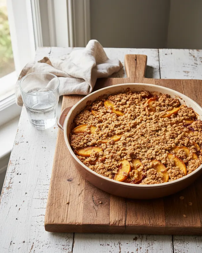 Peach Crisp for a Crowd 4 final plated dish