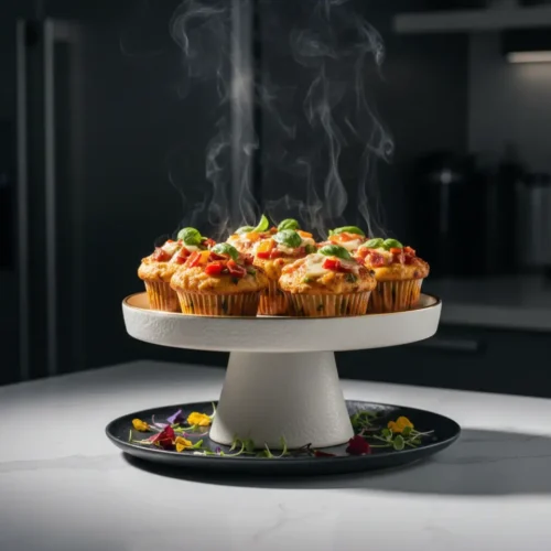 Beautiful plated Pizza Muffins
