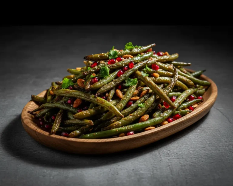 Beautiful plated Roasted Green Beans