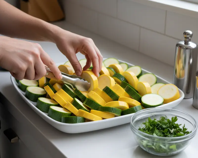 Easy Roasted Zucchini and Squash Recipe 3 cooking process