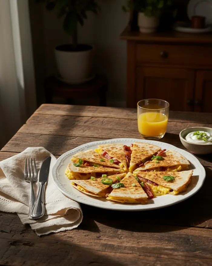 Savory Breakfast Quesadillas Recipe 4 final plated dish