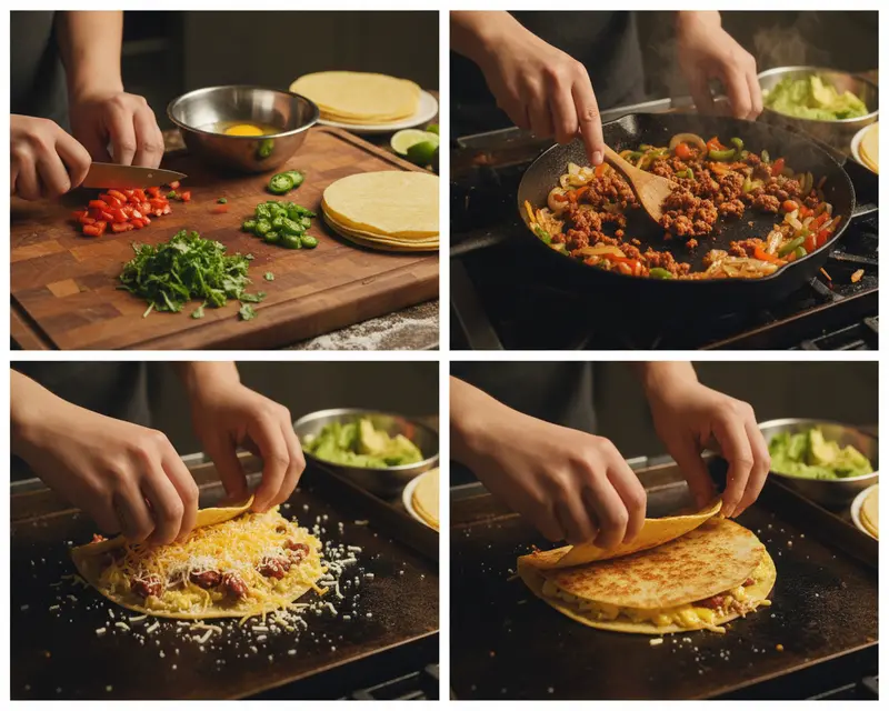 Savory Breakfast Quesadillas Recipe 3 cooking process