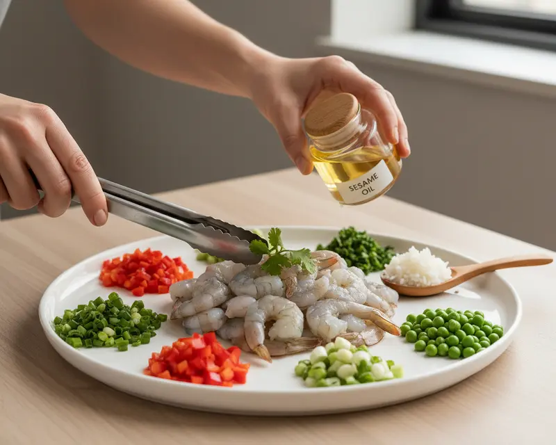Easy Shrimp Fried Rice 3 cooking process