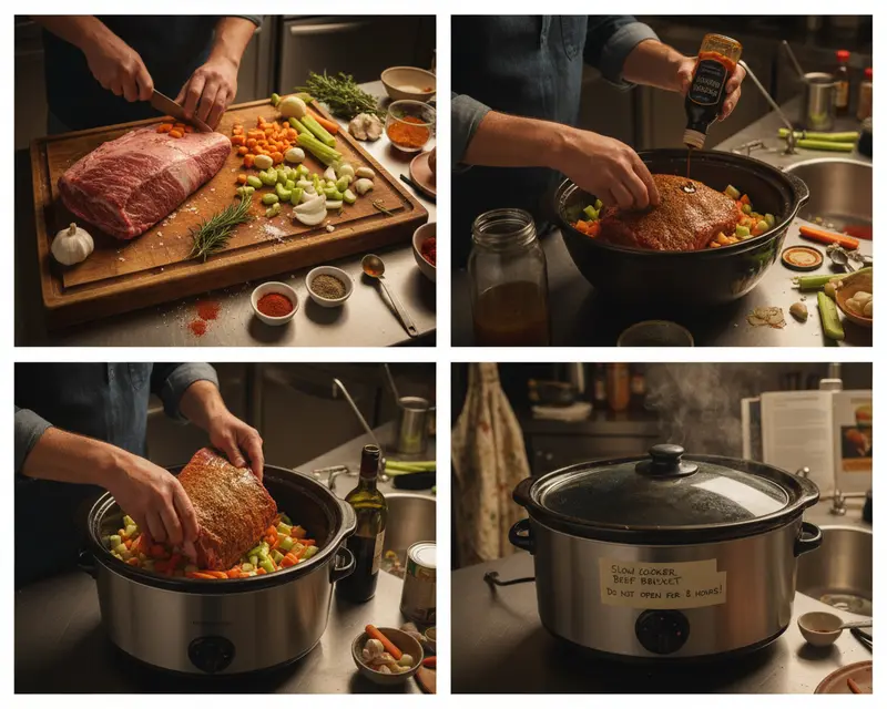 Tender Slow Cooker Beef Brisket Recipe 3 cooking process