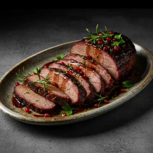 Beautiful plated Slow Cooker Beef Brisket