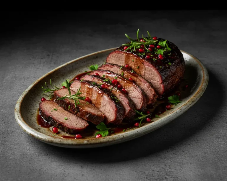 Beautiful plated Slow Cooker Beef Brisket